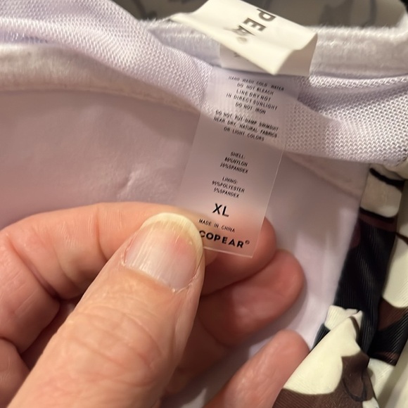 NWT COCOPEAR  Elegant Crossover One Piece Swimdress Floral Skirted Swimsuit - Picture 7 of 9